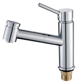 Pull out brass body kitchen faucet