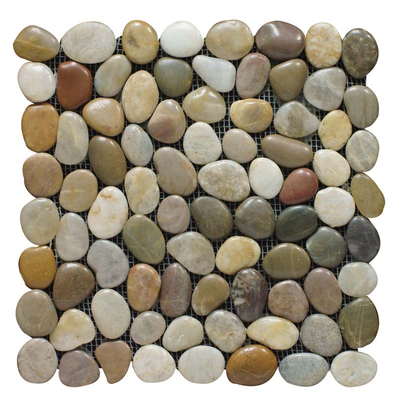 Pebble Stone Mosaic Tile With Mesh Back