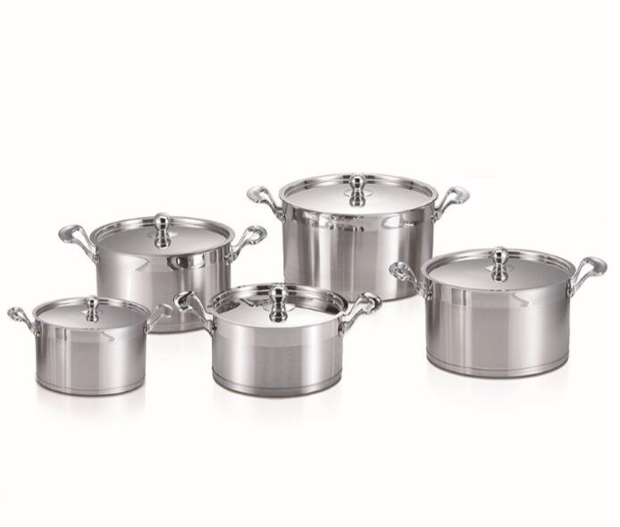 10pcs High quality Stainless steel Kitchen cookware cooking pot set and cookware casserole set