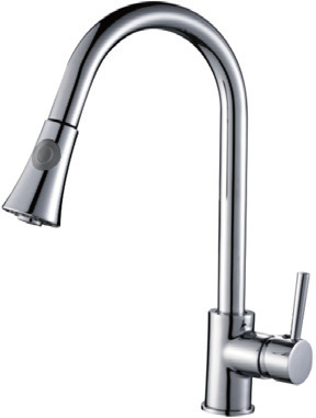 Pull out brass body kitchen faucet