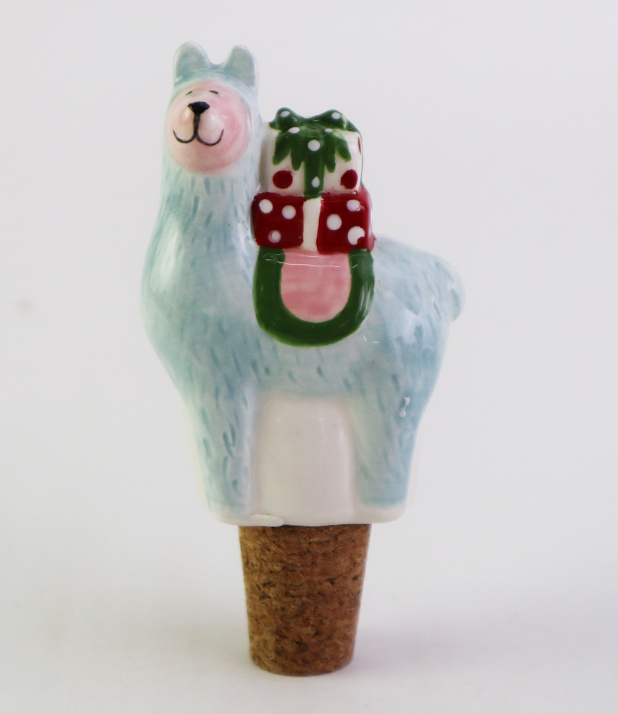 ceramic alpaca bottle cork grape wine bottle stopper