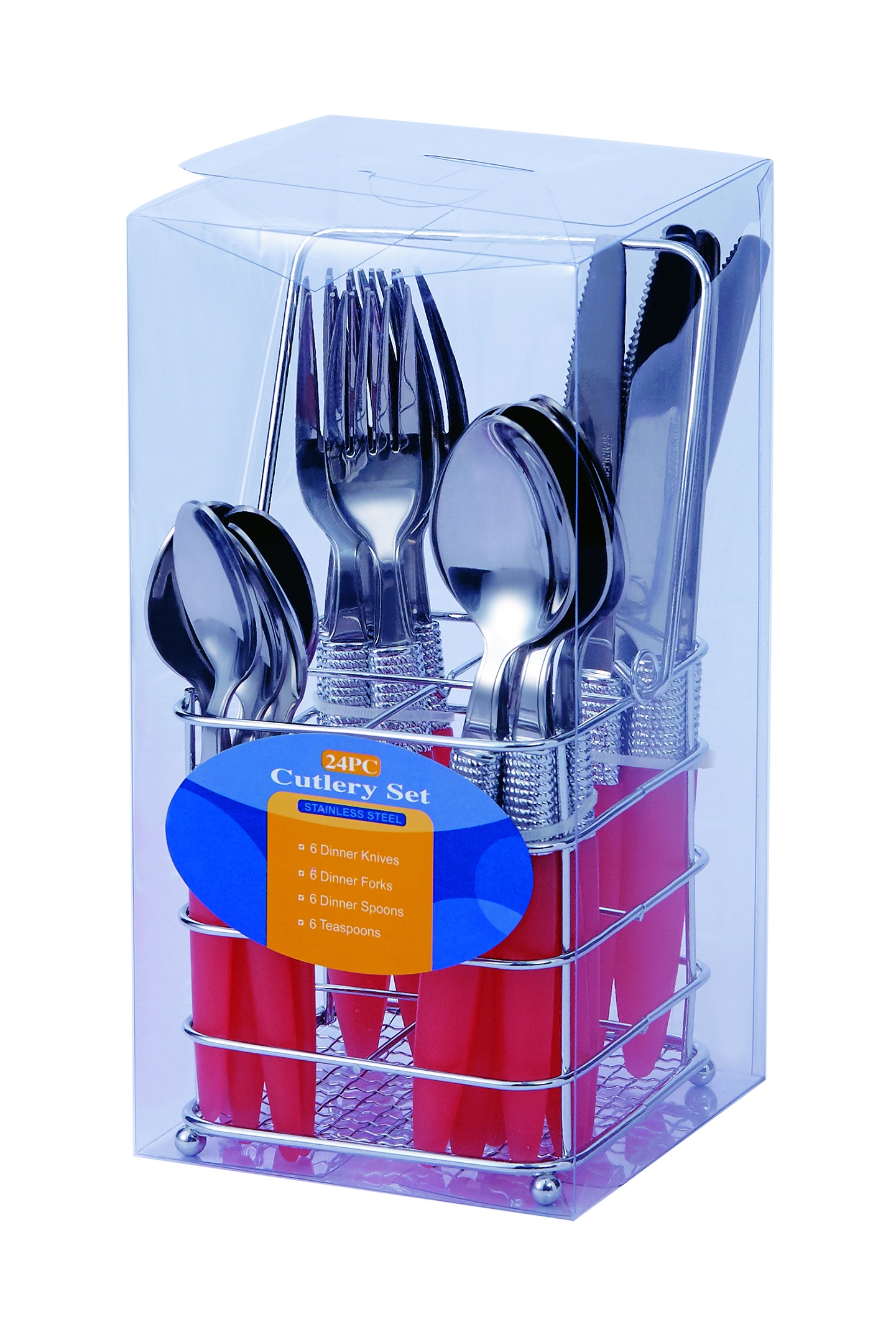 Stainless Steel Cutlery Set Chrome stand+PVC