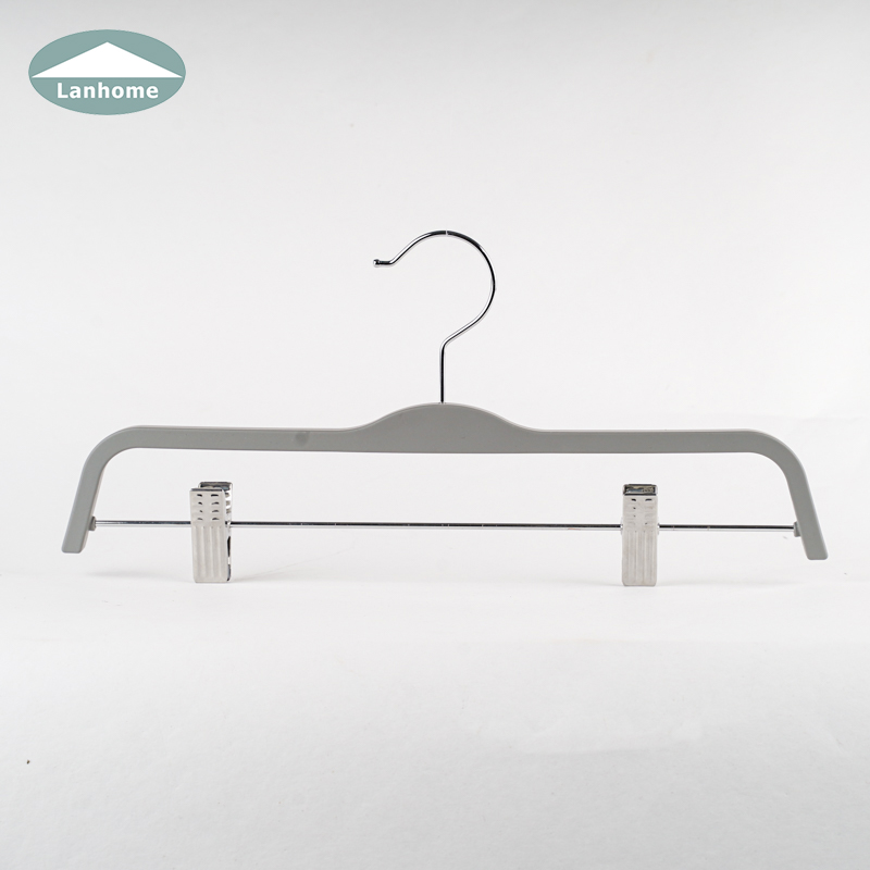 Lanhome Non-slip Rubber Coated hanger with clips for trouser