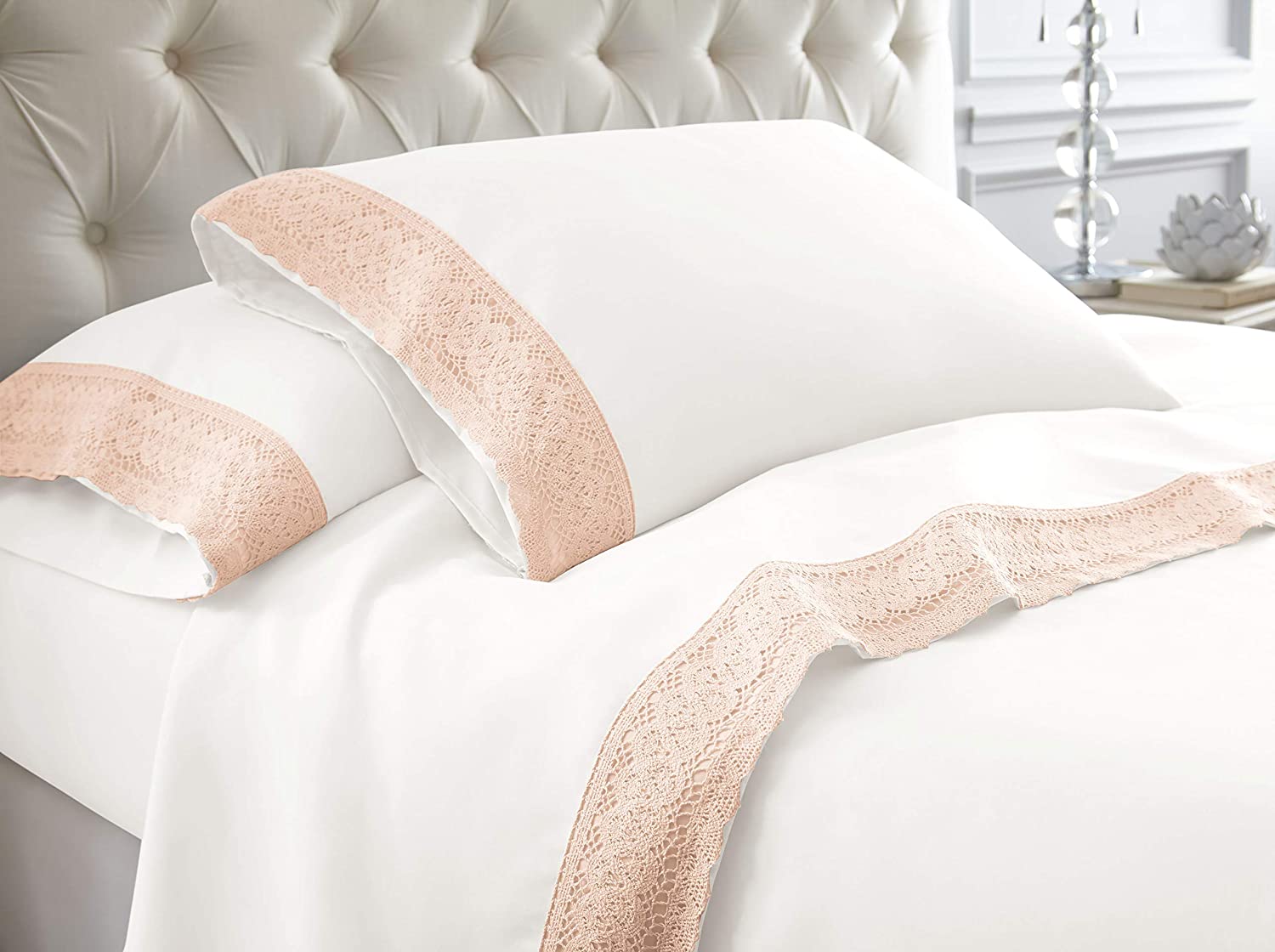 Burshed Microfiber Lace Sheet Set
