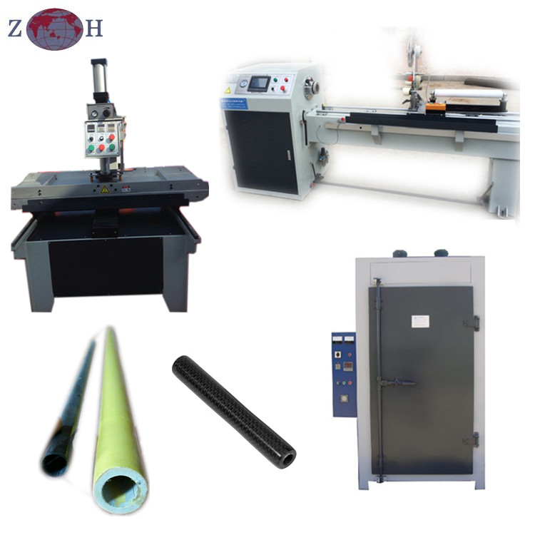 Fishing rod making machine with carbon fiber tubes
