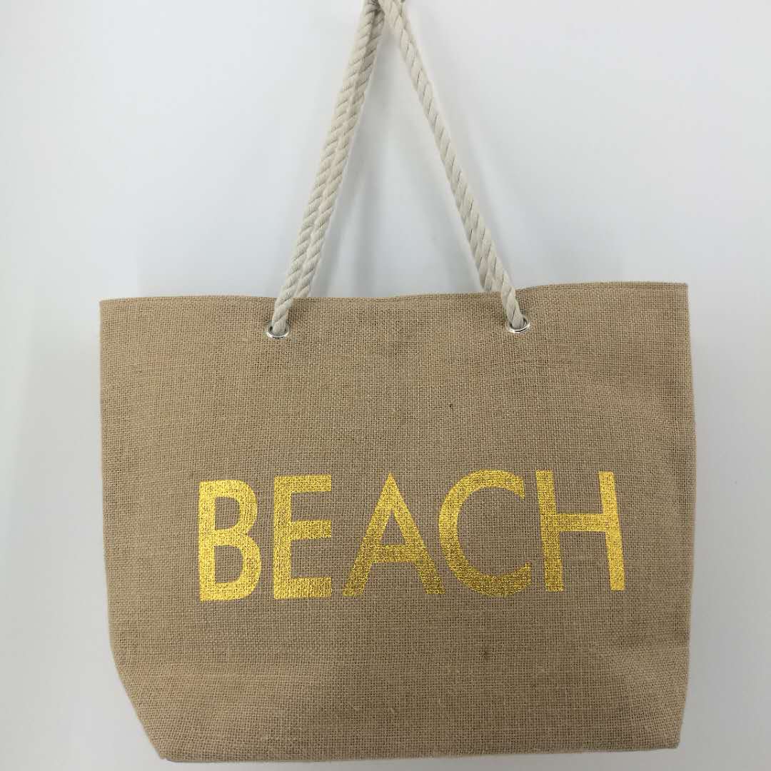 Gold stamping Beach bag for women
