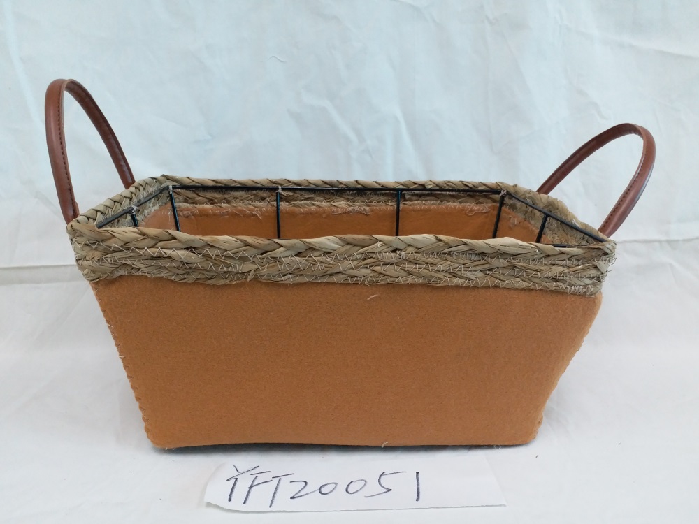 Gushi Yufeng fabric Basket Gift Baskets Empty rectanglen Picnic Basket Easter Candy Basket Storage Wine Basket with Handle Egg Gathering Wedding Basket