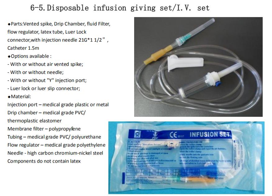 Infusion giving set