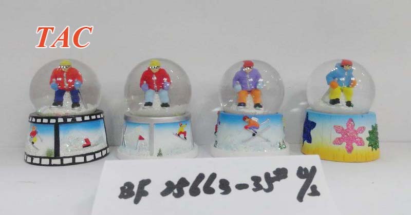 Ski Water Globes With Magnet