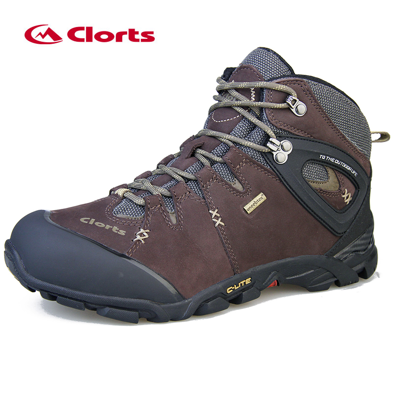 CLORTS Nubuck Leather Waterproof Rubber Outsole Hiking Boots