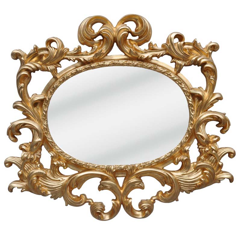 distressed gold frame with flat mirror