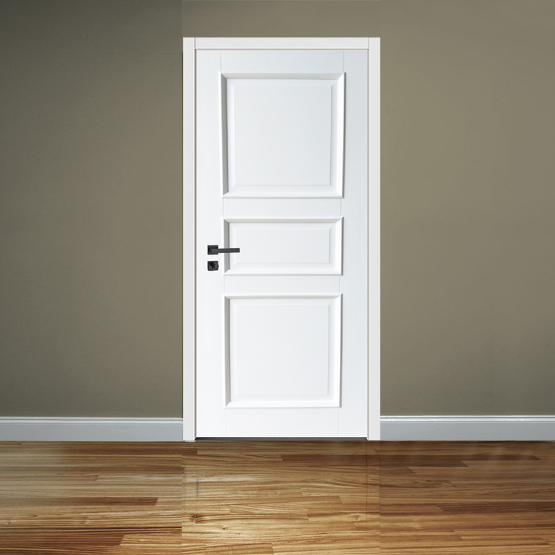 3 Panel White Shaker Door