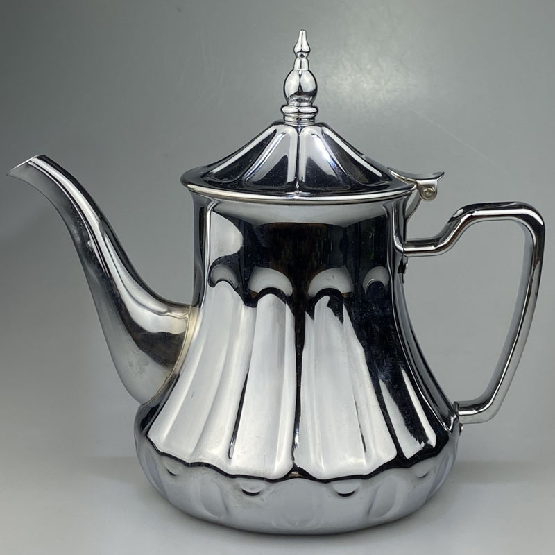 High quality Stainless steel Moroccan Coffee pot Metal Arabic Tea pot Chrome plated Gold Plated