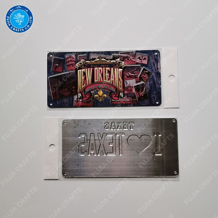 USA factory price CMYK printing souvenir 3d embossed funny decorative retro bicycle license plates