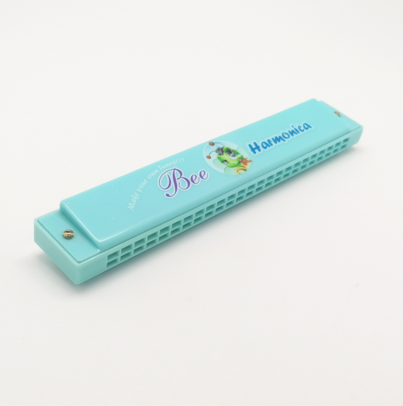 24 hole colourful printing plastic cover toy harmonica