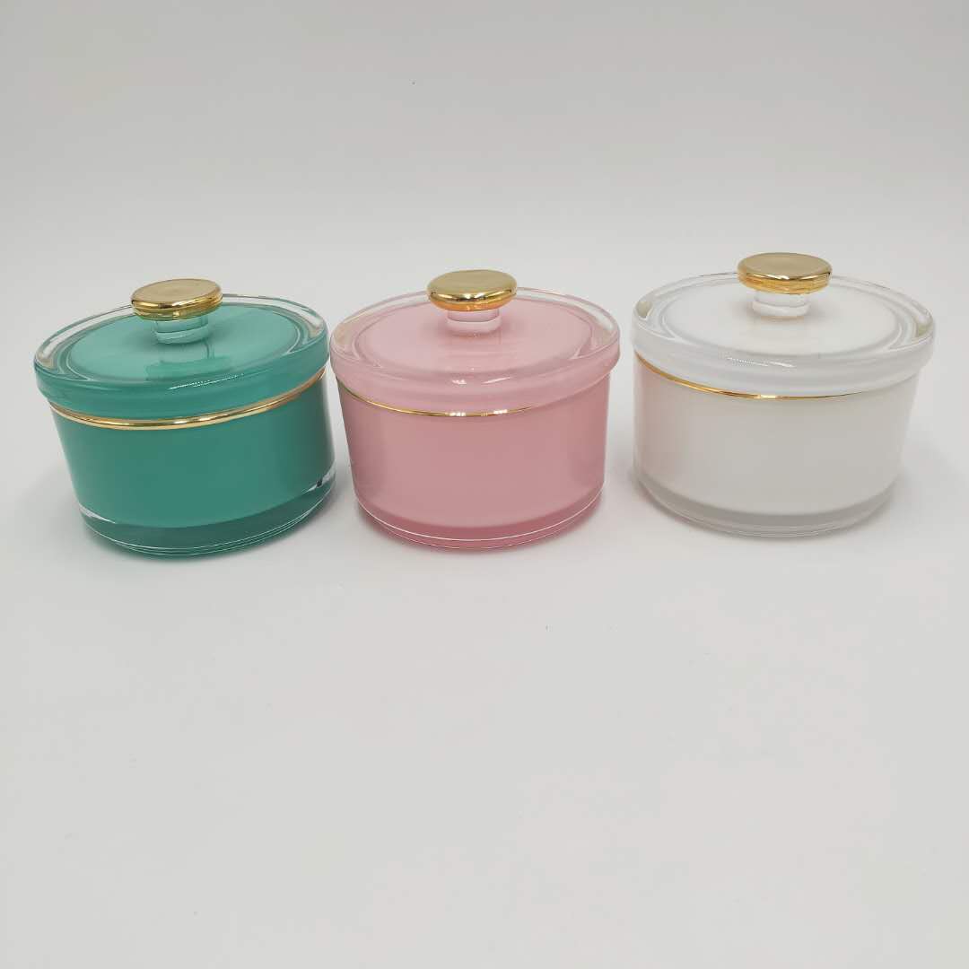 Wholesale luxury custom gift use decorative glass candle jar