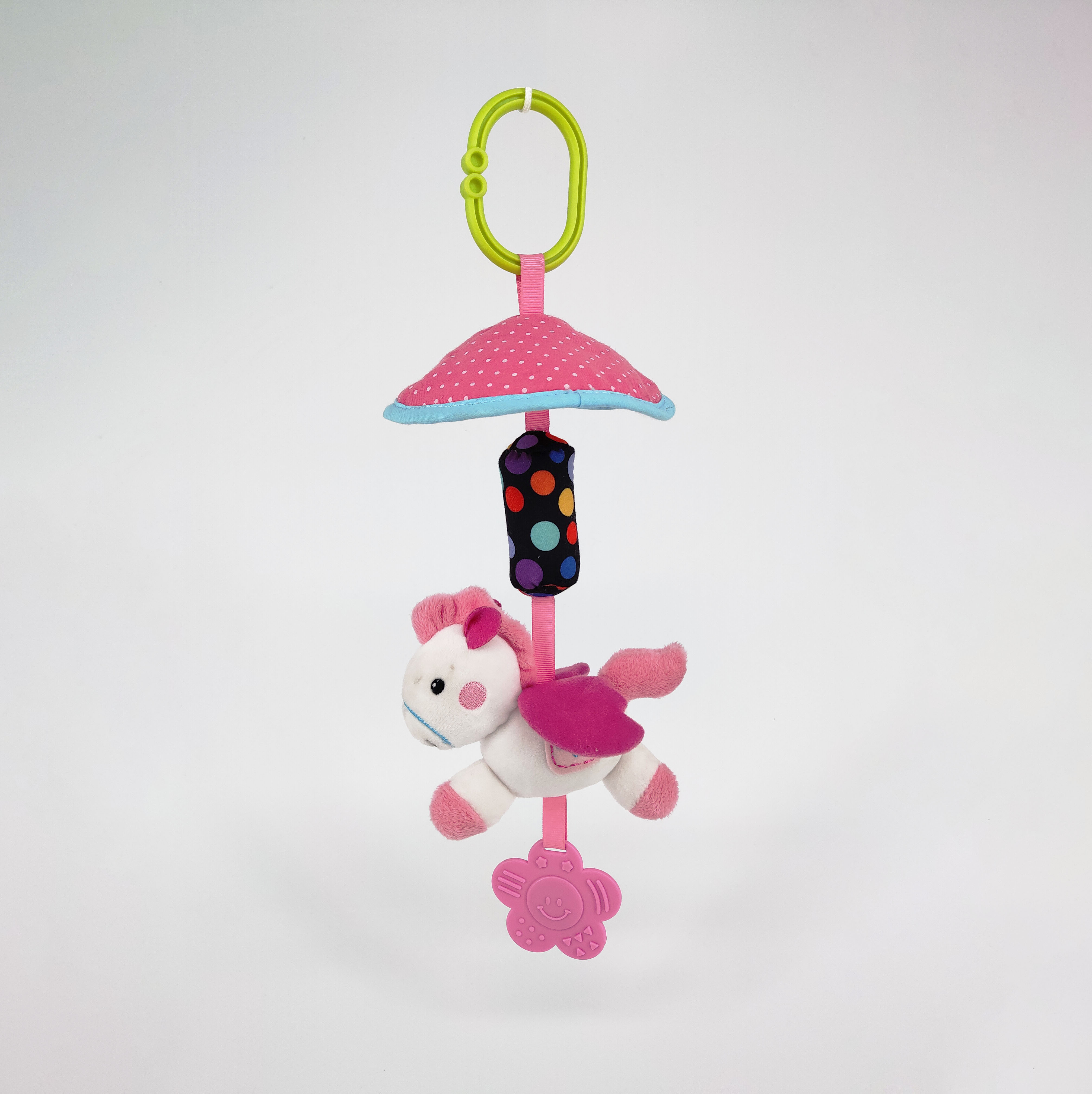 clip unicorn with crinkle paper, rattle,squeaker