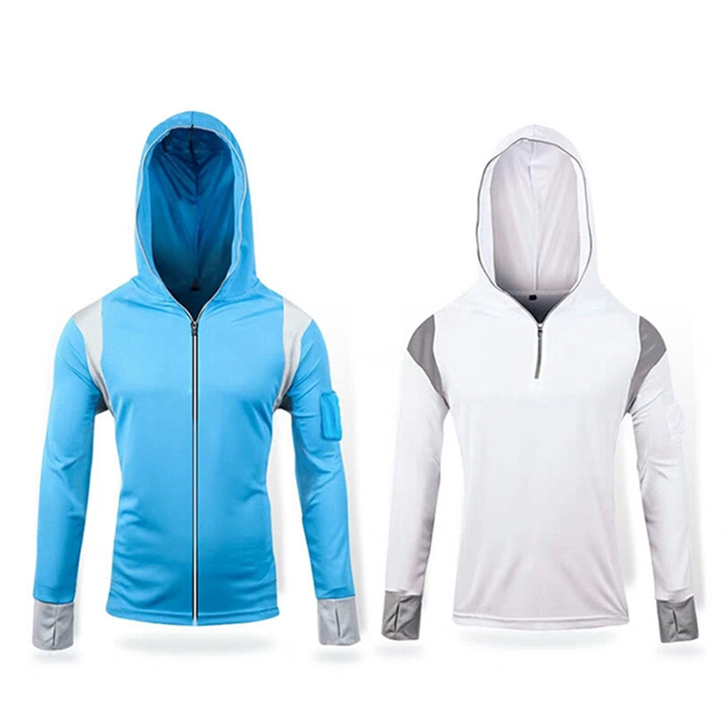 Custom polyester sublimation print uv t shirt ightweight dri fit uv protection mens long sleeve hoodie fishing wear