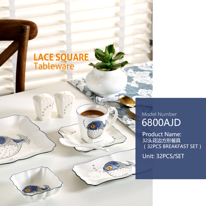 32pcs Durable porcelain with hand painting
