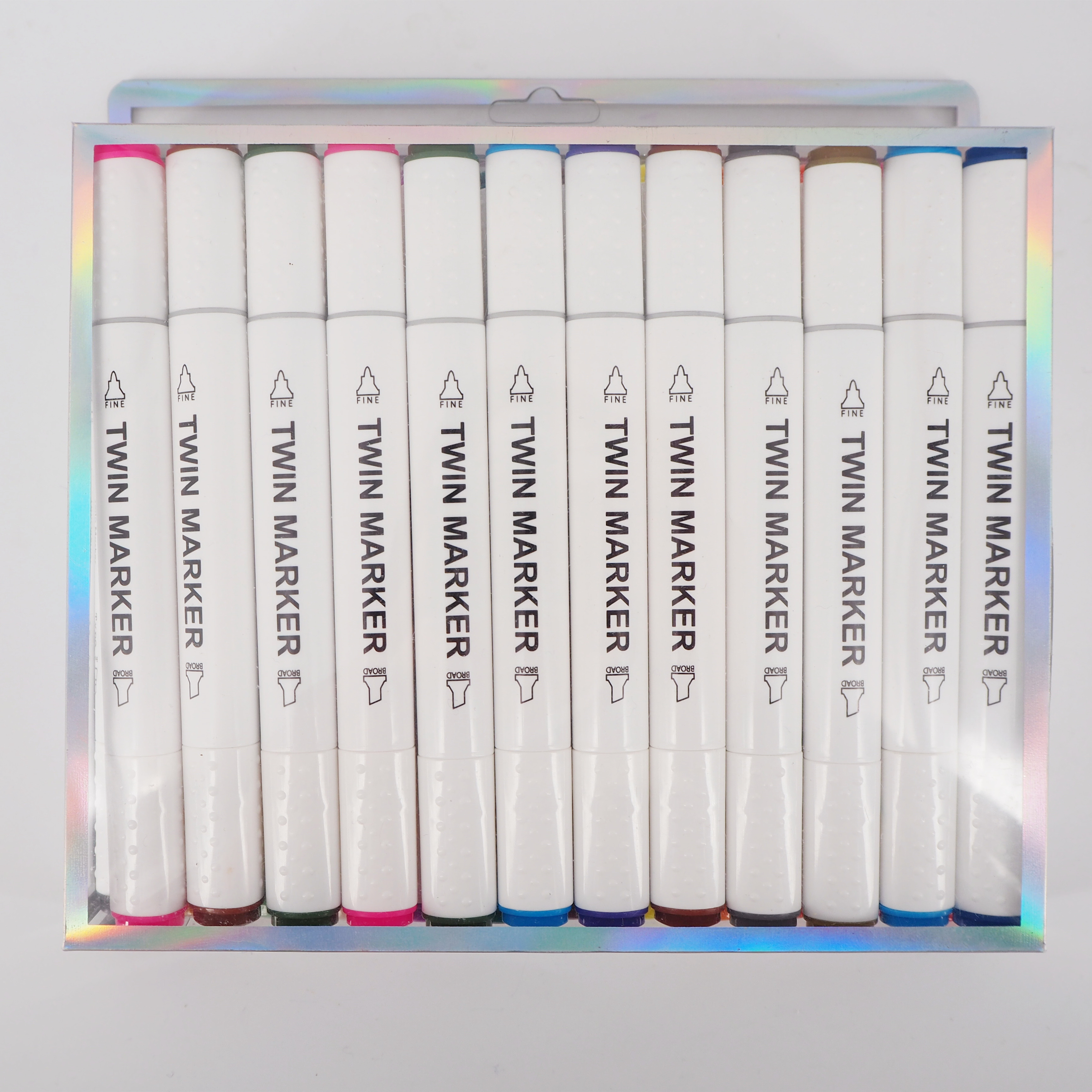 Qianxiang 24 Pieces #701 Alcohol Based Dual Tip Markers with PET Box