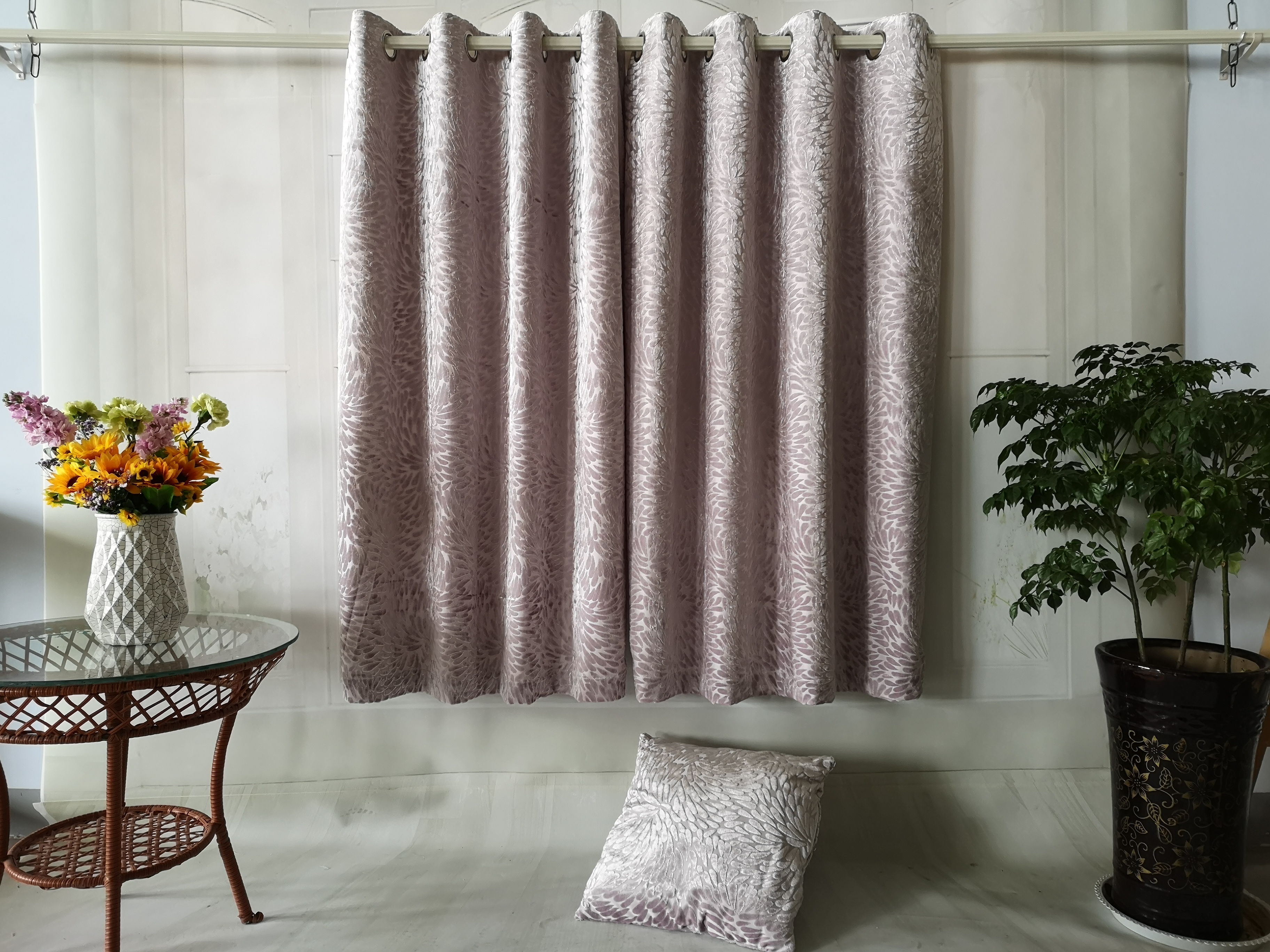 Velvet embossed window Curtain from manufacturer