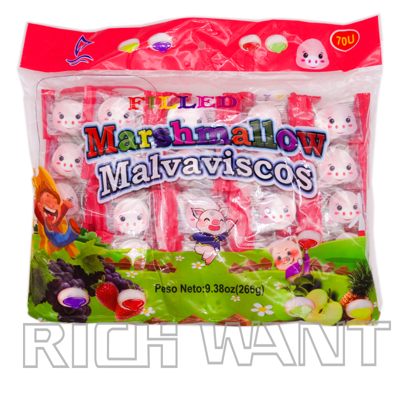 Filled marshmallow(Pig design package 70pcs/bag)