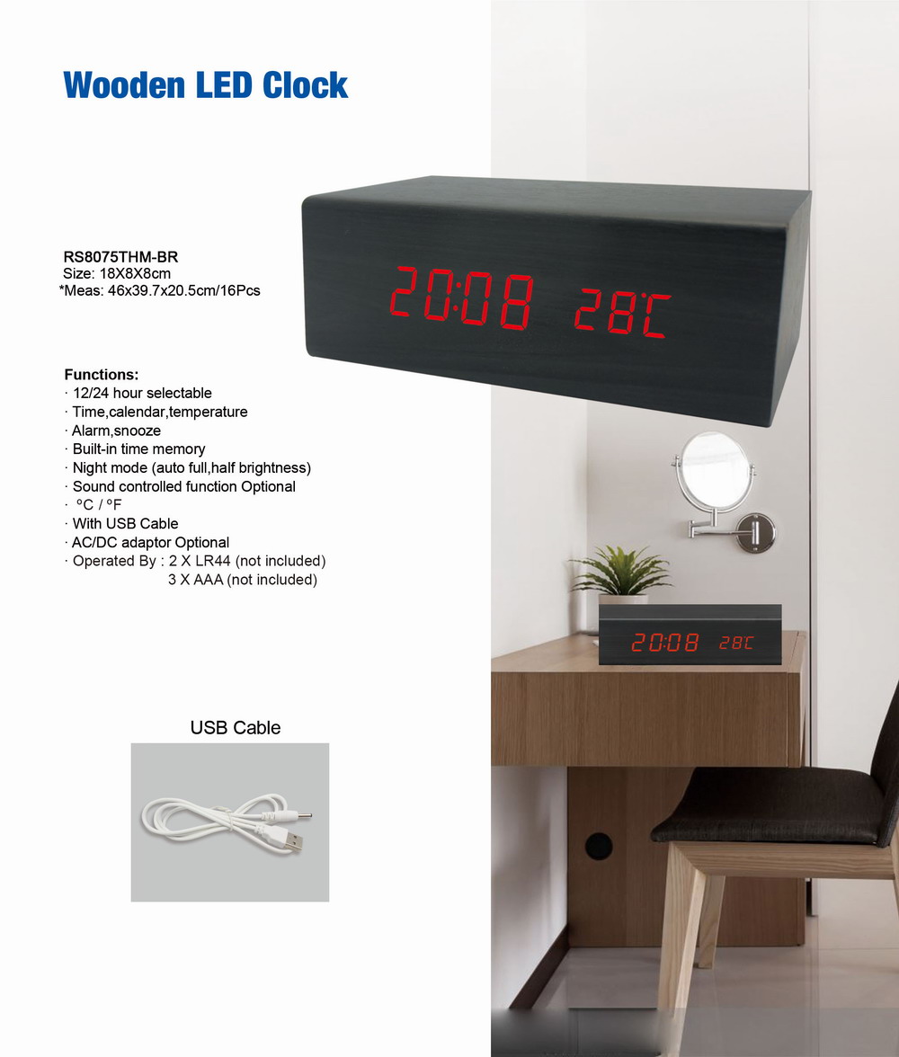 Wooden LED clock