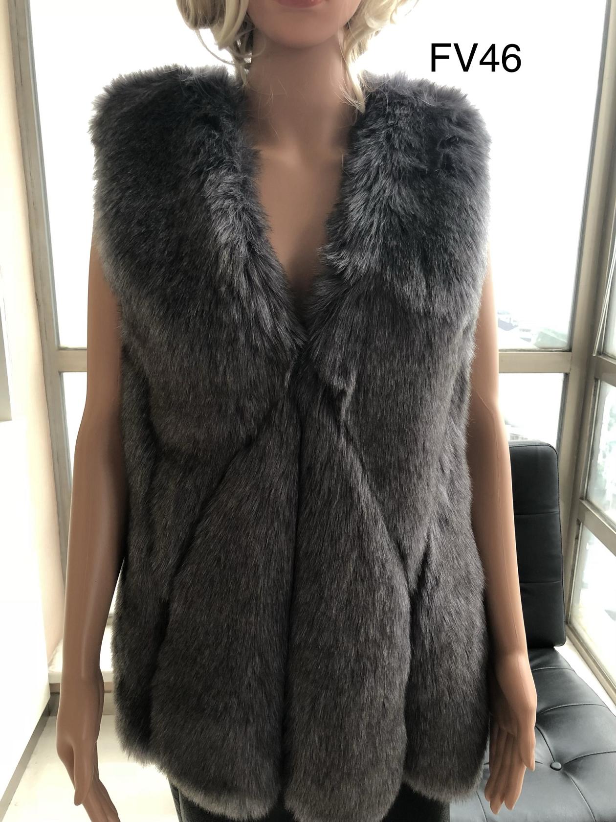 Ladies Jacquard Faux Fur Vest
