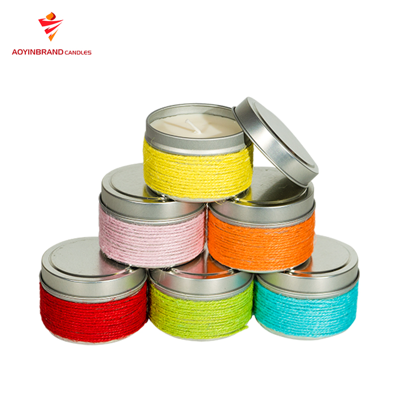 Wholesale high level massage scented soy wax tin candle luxury wedding gift box