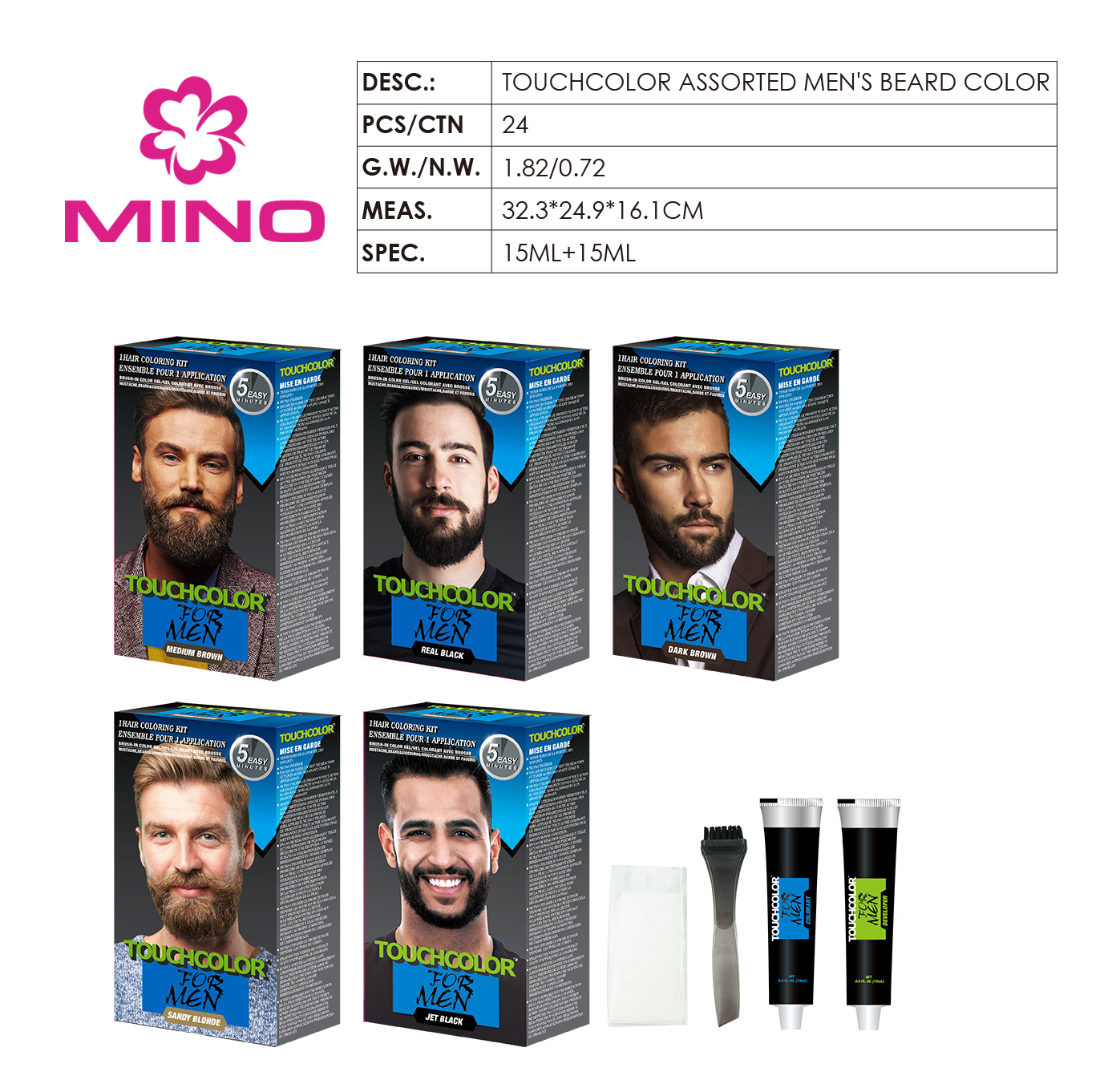 TOUCHCOLOR beard dye medium brown
