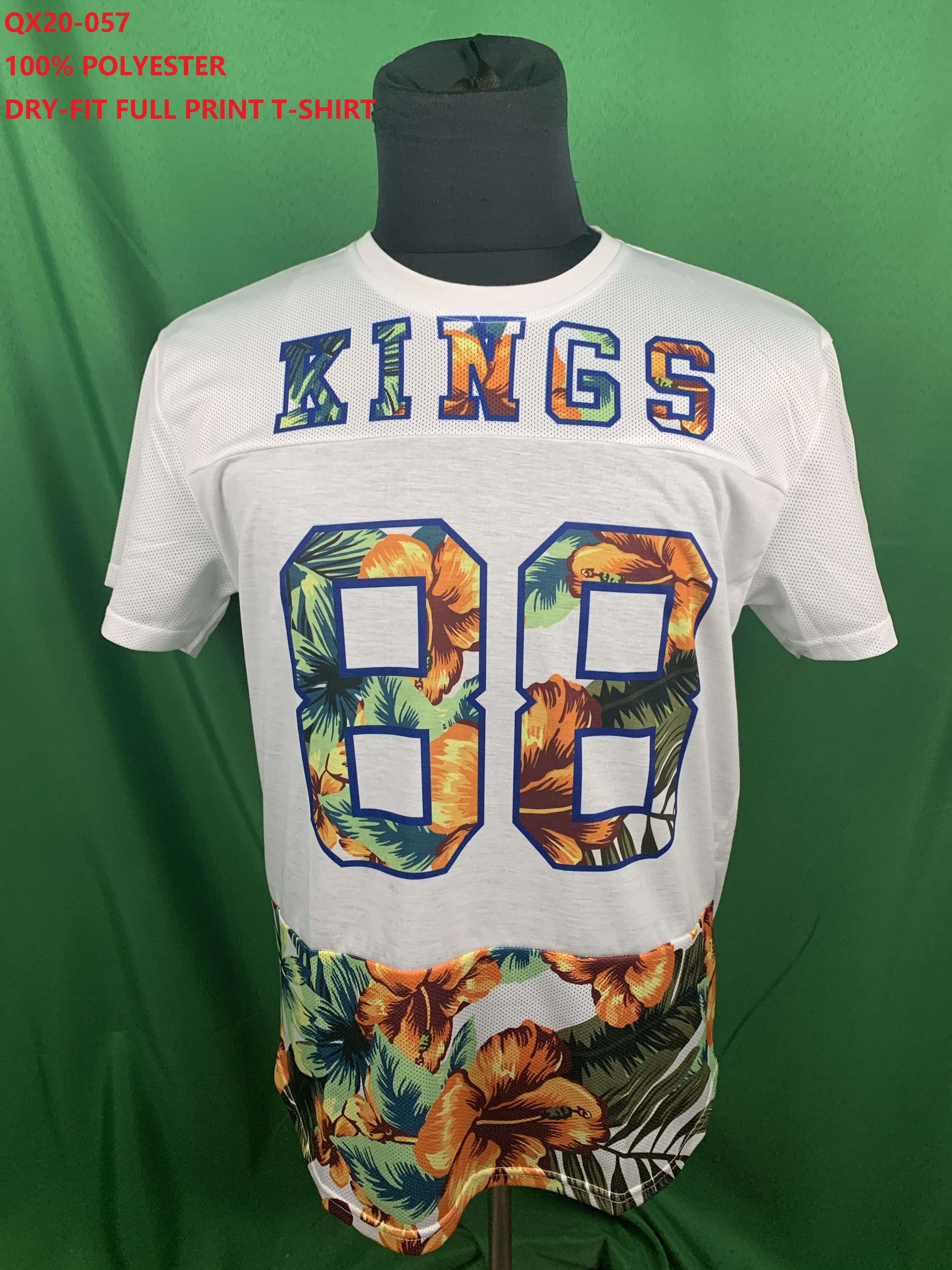 Qx20-057 100% Polyester Dry-Fit Full Print T-Shirt