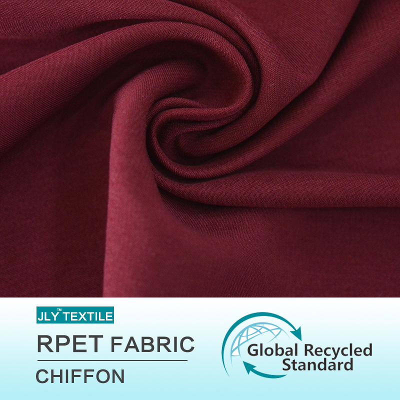 JLY Chiffon RPET Fabric,Soild Red For Costume Dress Gown Party Wedding Event Decor and Draping