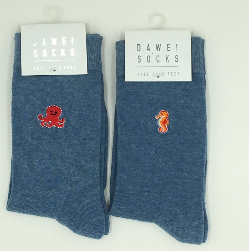 mens embroidery cotton socks