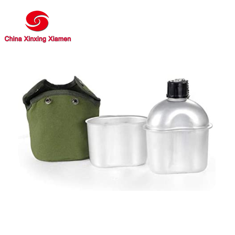Multifunctional Lightweight Military Canteen with Cup and Cover for Camping Hiking Outdoor Adventures