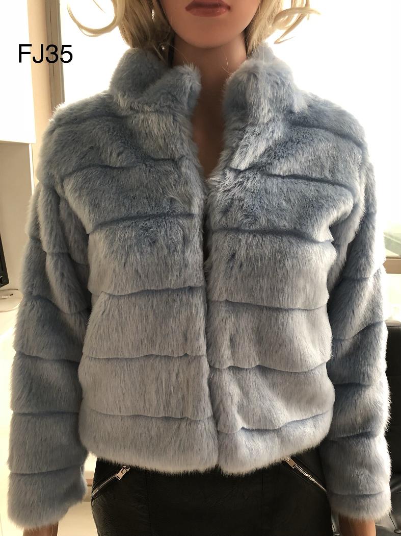 Ladies Jacquard Faux Fur Jacket