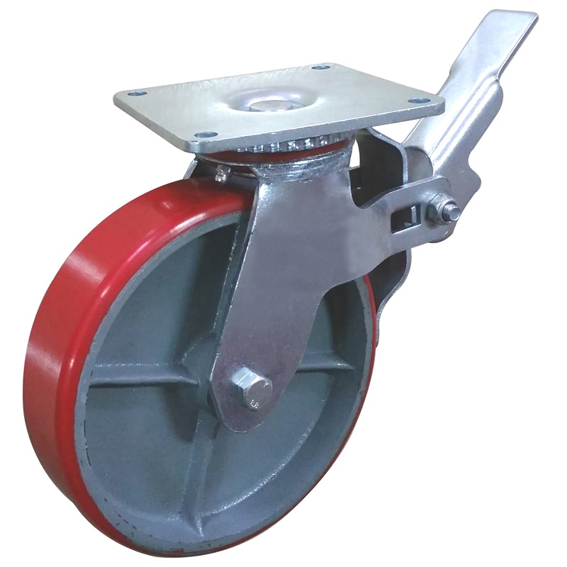 8 inch improved plate type PU scaffold casters