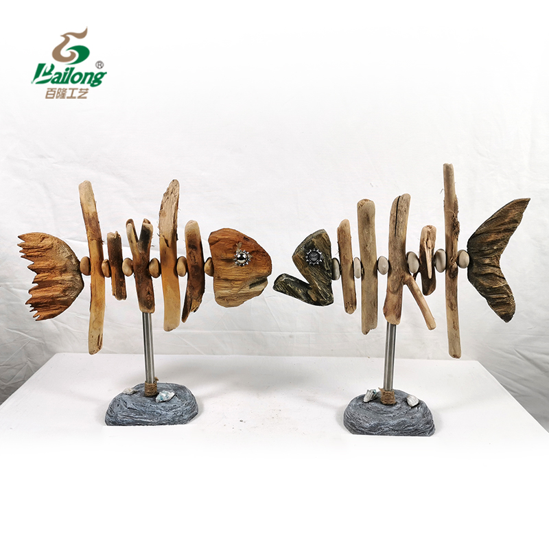 Home Decoration Rustic Vintage Old Fashion Wooden Fish