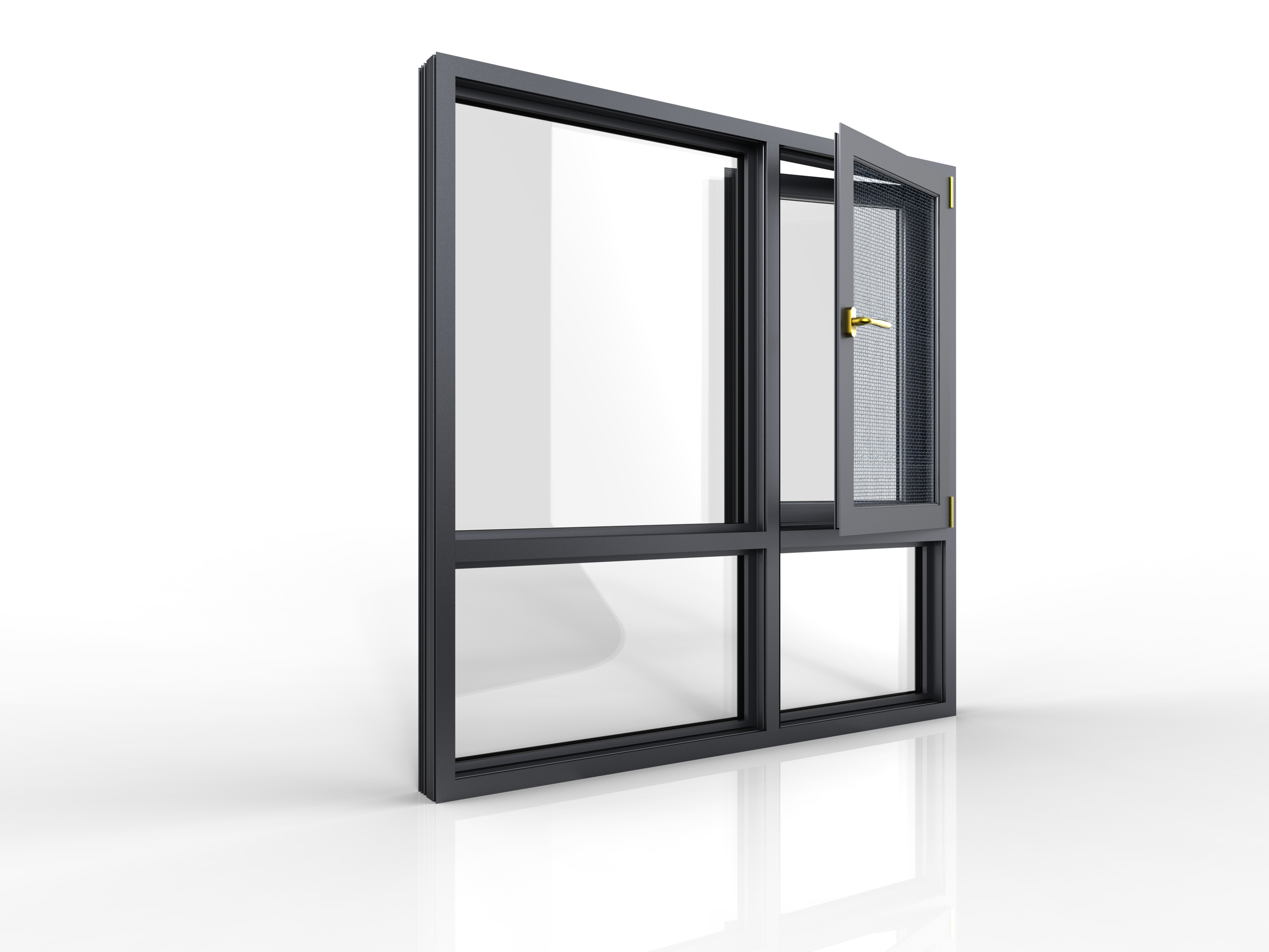 GAC120 double-deck thermal-break window,