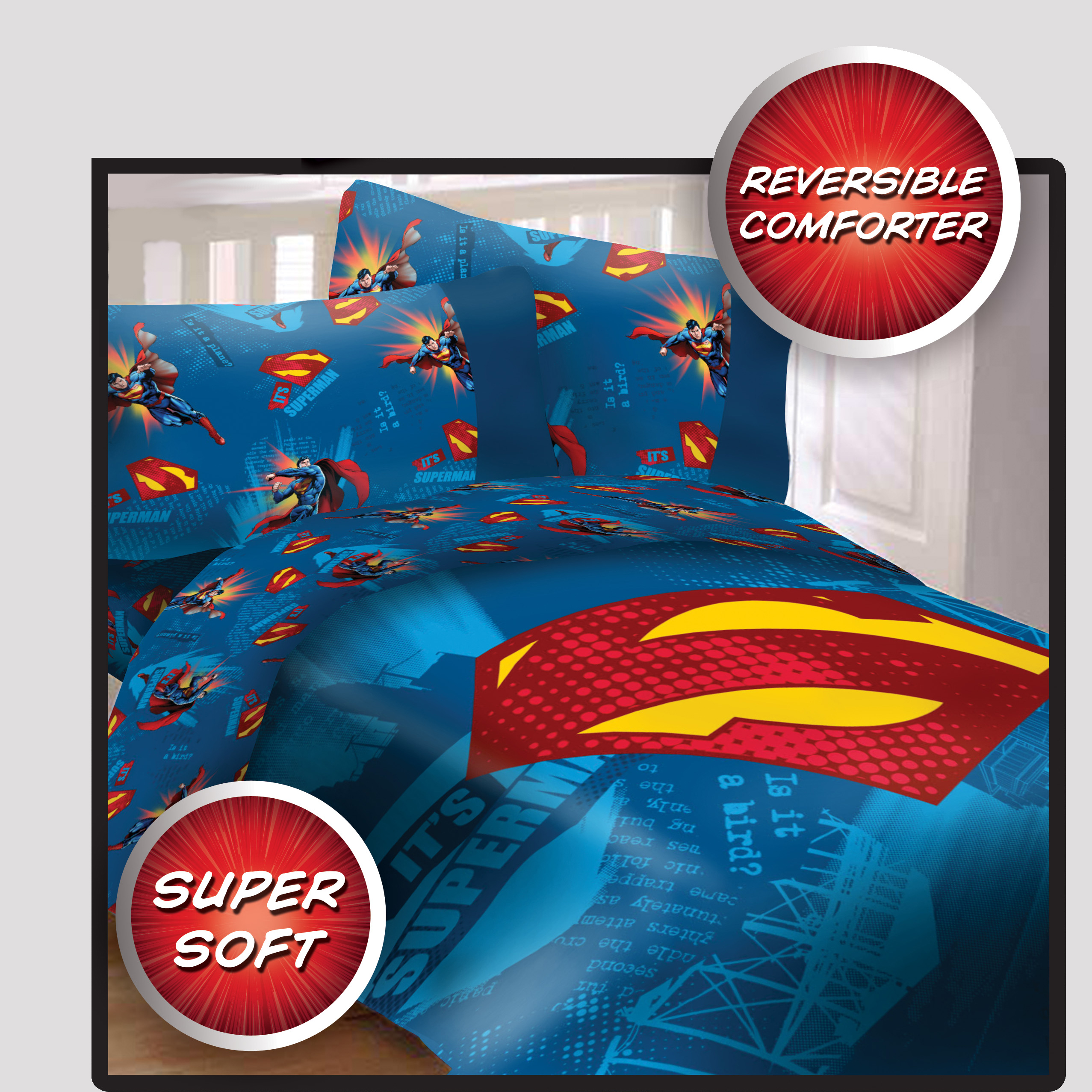 Superman 100%polyester quilting set