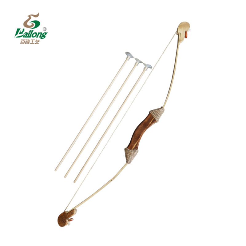 Wooden plain bow and arrows