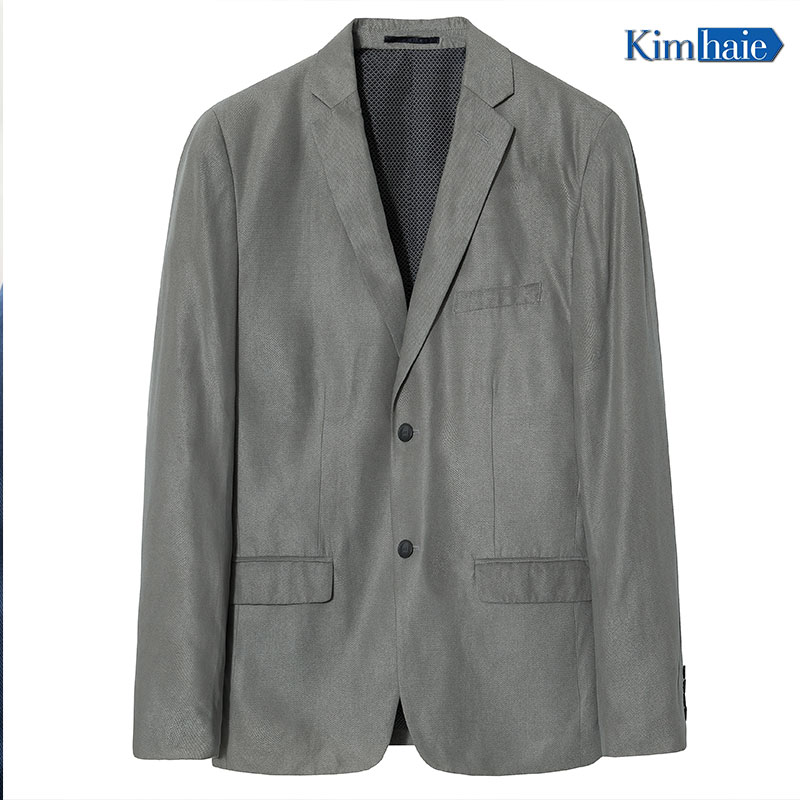 Mens grey single Breasted 2 button side vent Italy casual blazer