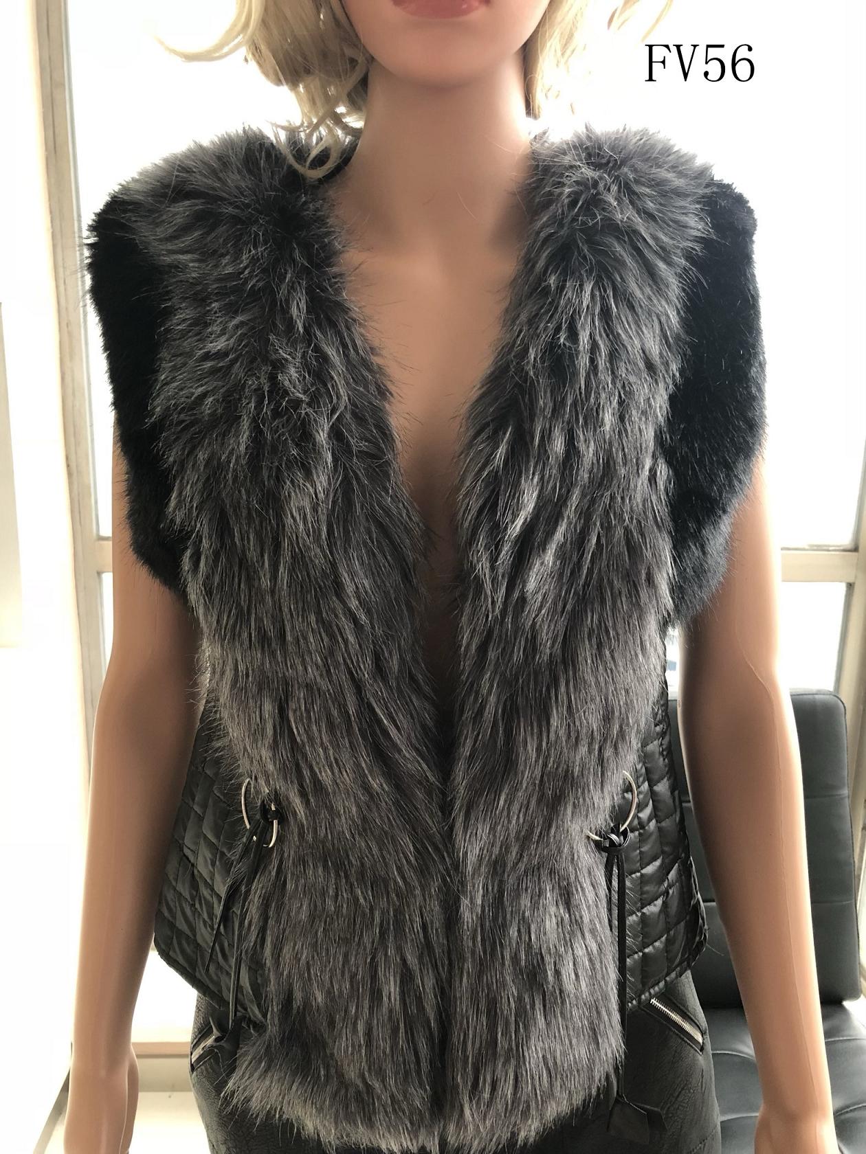 Ladies Jacquard Faux Fur Vest