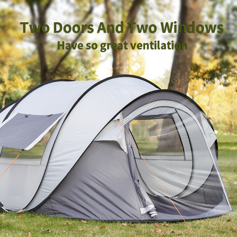 Automatic tent with two doors and windows