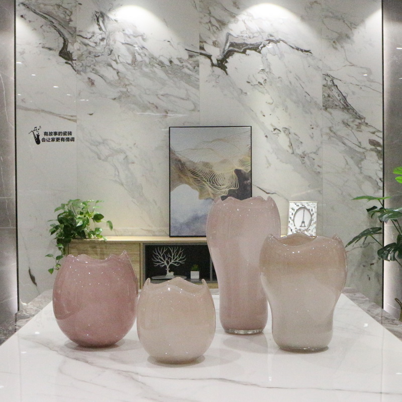 Handmade blown colored glass vase