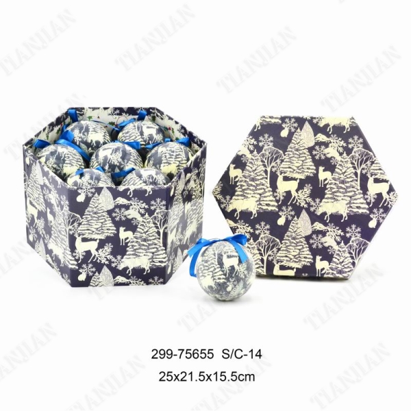 Set of 14pcs 75mm Paper Wrapped Foam Christmas ball set