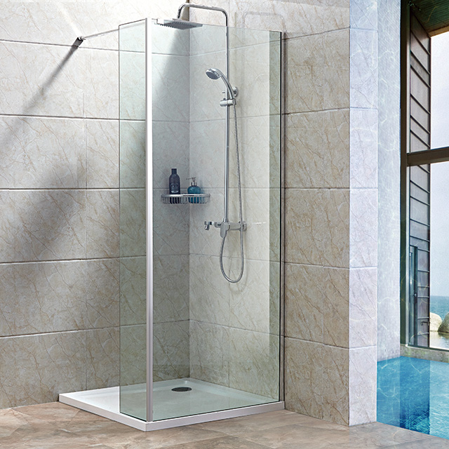 walk in shower screen with corner
