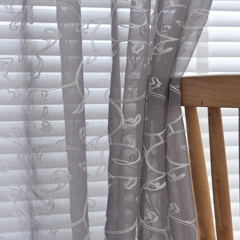 CURTAIN E8170 Dolly base Leaves Pattern Sheer Panels custom sheer for home window indoor