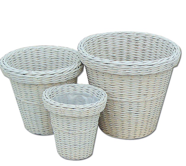Kingwillow hand-woven wicker white oval flower basket garden flower basket custom flower basket