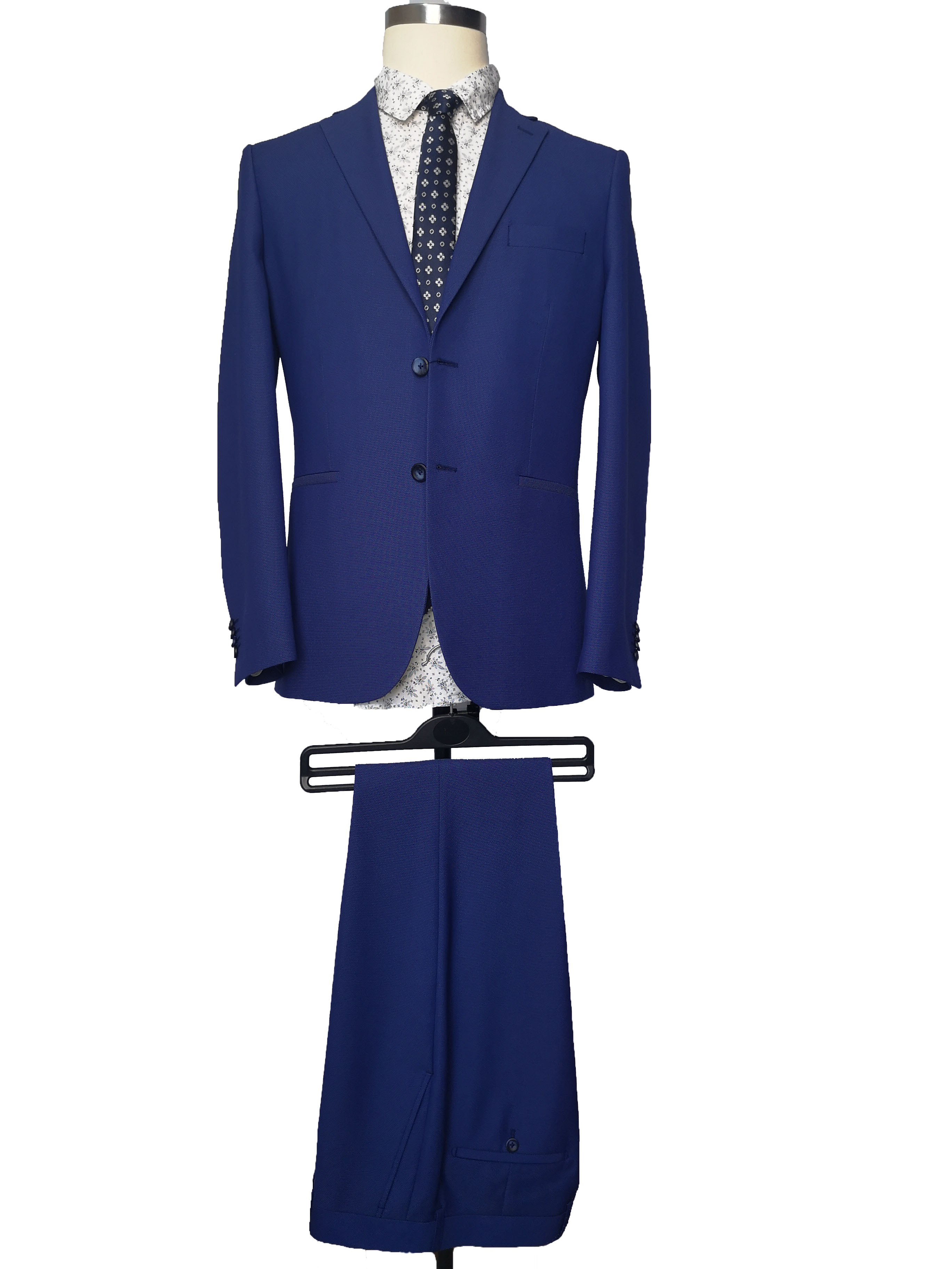 Men's Blue Regular Fit Two Piece Suits