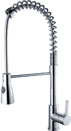 Pull out brass body kitchen faucet